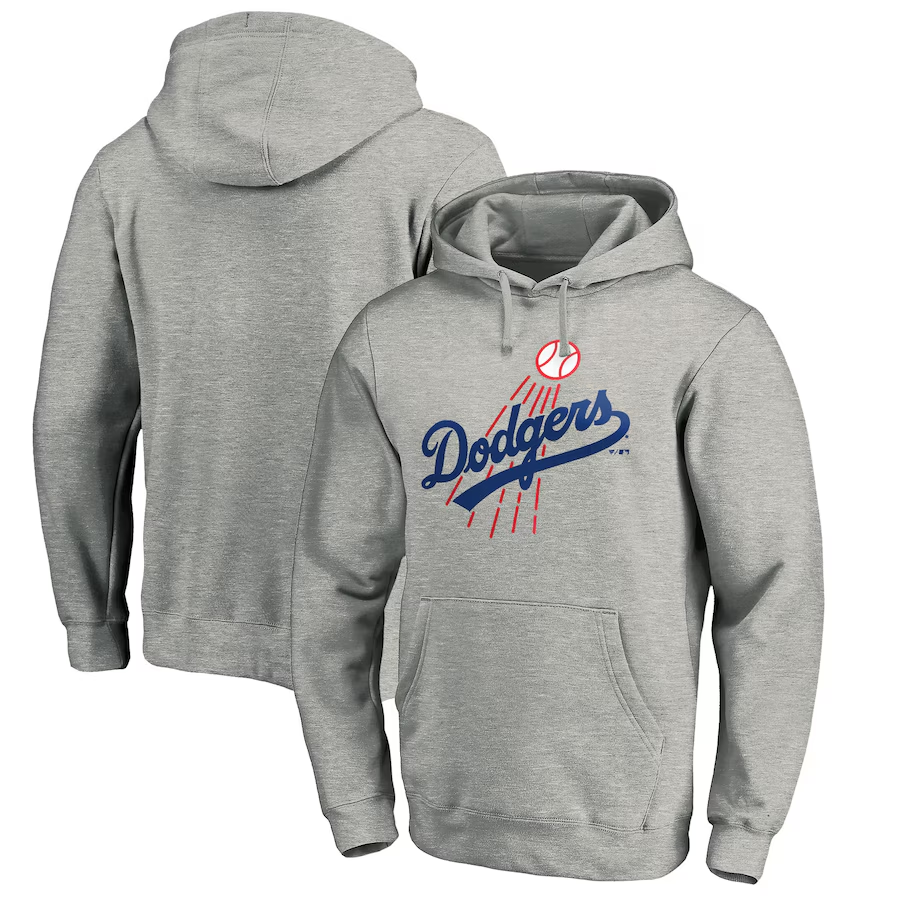 Men Los Angeles Dodgers 2024 MLB World Series Champions grey hoodie style 4